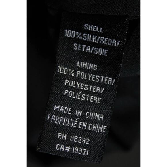 Tibi Palm Beach Floral Garden Peacock Print 100% Silk Black Strapless Dress 8 - Picture 6 of 8